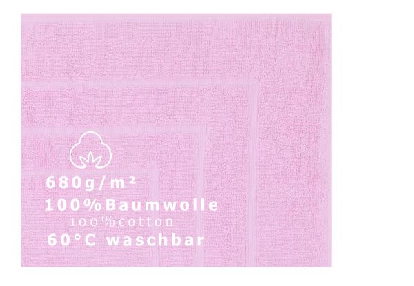 Betz 10 Pieces Bath Shower Mats Rugs PALERMO size: 60 x 60 cm  Quality: 680 g/m² colour rose