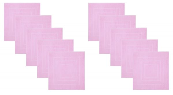 Betz 10 Pieces Bath Shower Mats Rugs PALERMO size: 60 x 60 cm  Quality: 680 g/m² colour rose