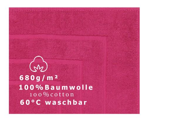 Betz PALERMO 10x Badvorleger – Badematte – Badteppich - Duschvorlage – 60 x 60 cm – Cranberry