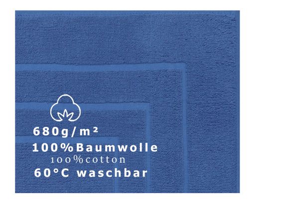 Betz PALERMO 10x Badvorleger – Badematte – Badteppich - Duschvorlage – 60 x 60 cm – Blau