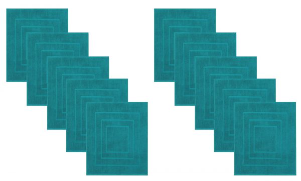 Betz 10 Pieces Bath Shower Mats Rugs PALERMO size: 60 x 60 cm  Quality: 680 g/m² colour teal