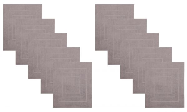 Betz PALERMO 10x Badvorleger – Badematte – Badteppich - Duschvorlage – 60 x 60 cm – STONE