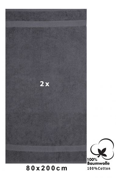 Betz PALERMO Saunatuch-Set -  80 x 200 cm - 2-teiliges Saunahandtuch-Set aus 100 % Baumwolle - Badetuch