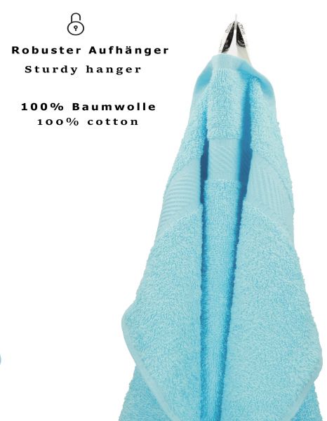 Betz Paquete de 6 toallas de sauna PALERMO 100% algodón tamaño 80x200 cm colores turquesa