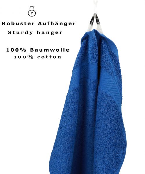 Betz 6 Stück Duschtücher PALERMO Größe 70 cm x 140 cm 100% Baumwolle Duschtuch-Set Farbe blau