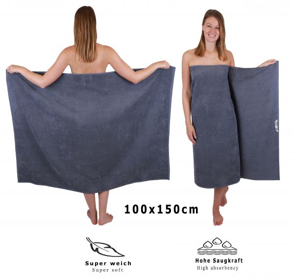 Betz BERLIN Juego de 6 toallas 6 2x MAXI toallas de baño 100 x 150 cm 4x toallas de mano 50 x 100 cm 100% algodón
