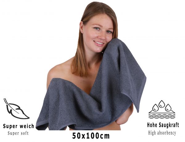 Betz BERLIN lot de 6 serviettes 2 serviettes de bain maxi 100 x 150 cm 4 serviettes de toilette 50 x 100 cm
