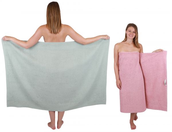 Betz 2 pièces Maxi serviettes de douche XXL drap de bain taille 100x150cm BERLIN jade-lotus