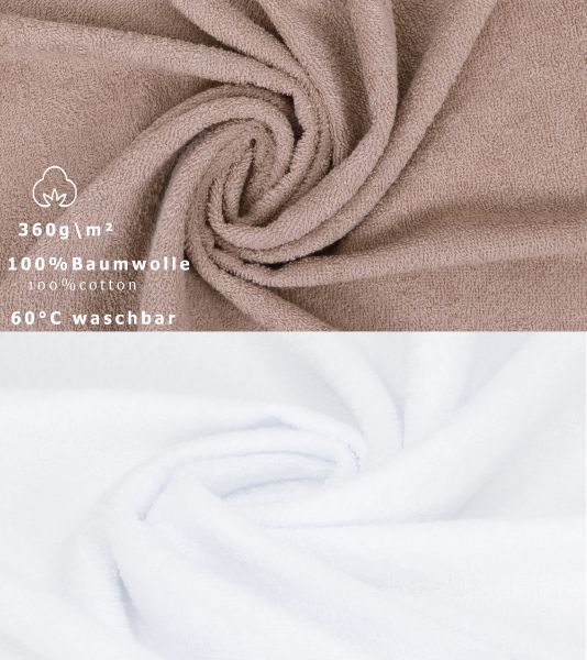 Betz 2 Stück Maxi Duschtücher XXL Größe 100x150cm Badetuch Duschtuch BERLIN cappuccino-weiß