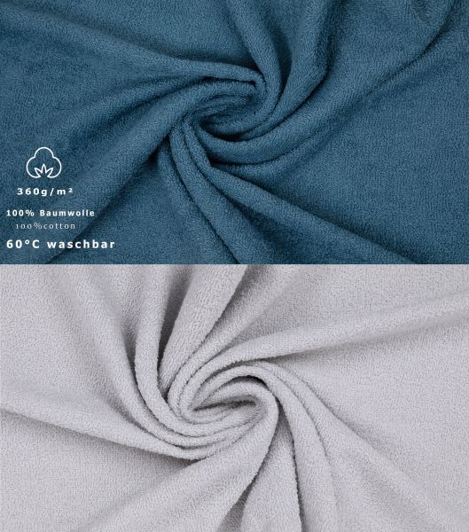 Betz  2 piezas toallas de baño XXL BERLIN 100% algodón 100x200 cm gris plata-azul paloma