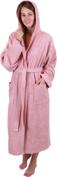 Betz Set of 3 Bathrobes with hood for men and women - sauna bathrobe 100% cotton - sauna dressing gown– BERLIN colour lotus Size L/XL