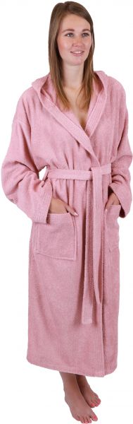 Betz 3 peignoirs d'intérieur en tissu éponge 100% coton avec capuche pour hommes et femmes peignoir de sauna peignoir de bain BERLIN couleur lotus taille L/XL