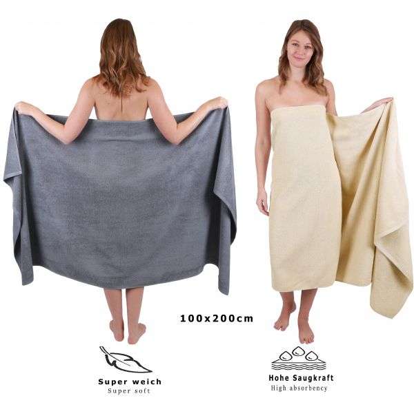 Betz Juego de 2 toallas de baño sauna XXL DRESDEN 100% algodón 100cm x 200cm