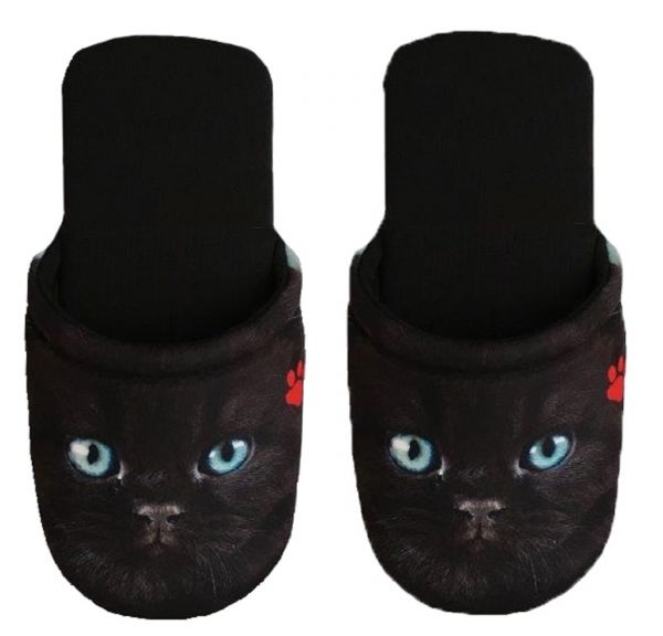 Betz Zapatillas pantuflas  para mujer y hombre con motivo de gato. M / L