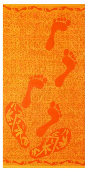 XXL FÜßE 75x150cm Badetuch Farbe: Betz Baumwolle Strandtuch Größe Duschtuch 100% orange Velours Dessin: