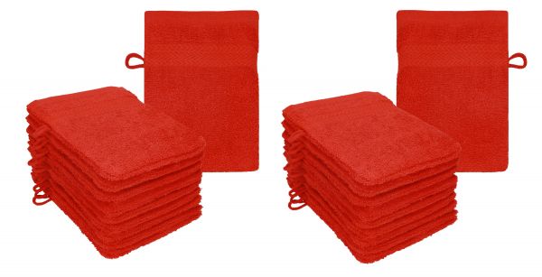 Betz 20 Piece Wash Mitt Set PREMIUM 100% Cotton 16x21 cm colour red