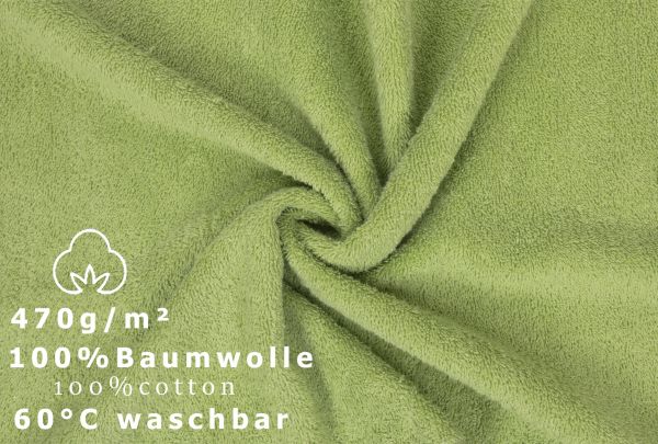 Betz PREMIUM Waschandschuhe 20-teilig - Frottee Waschlappen - aus 100% Baumwolle – 16 cm x 21 cm Avocadogrün