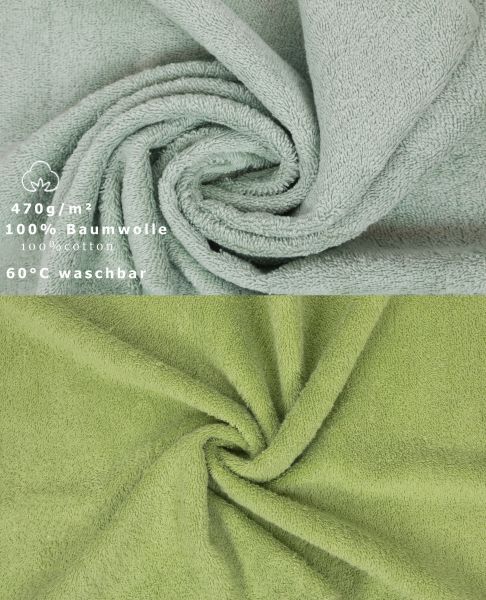Betz Paquete de 10 manoplas de baño PREMIUM 100% algodón 16x21 cm verde heno y verde aguacate