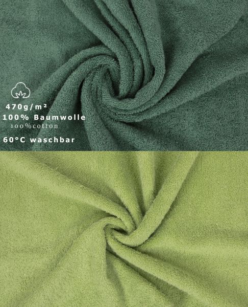 Betz 10 Stück Waschhandschuhe PREMIUM 100% Baumwolle Waschlappen Set 16x21 cm Farbe tannengrün - avocadogrün