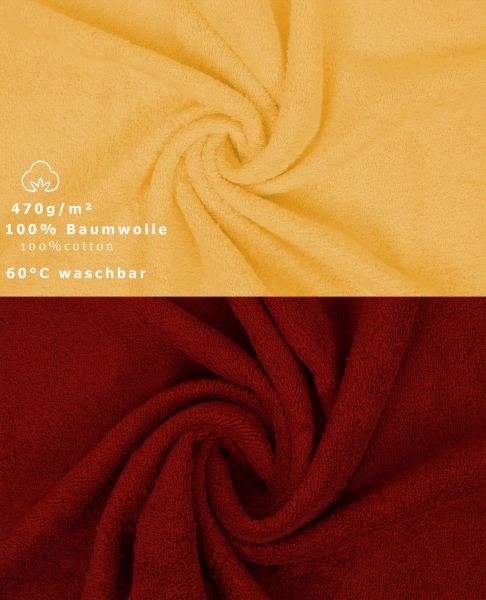 Betz 10 Lavette salvietta asciugamano per il bidet Premium 100 % cotone misure 30 x 30 cm colore giallo miele e rosso rubino