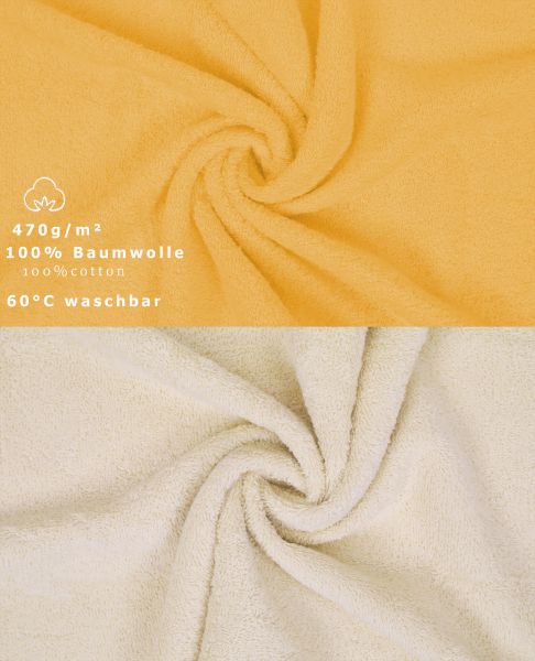 Betz 10 Lavette salvietta asciugamano per il bidet Premium 100 % cotone misure 30 x 30 cm colore giallo miele e sabbia