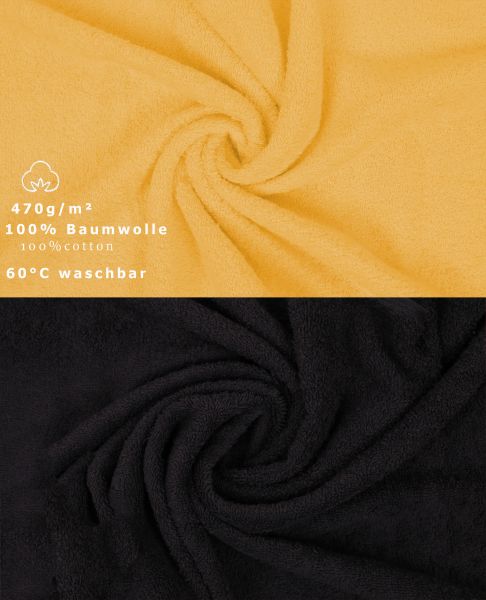 Betz 10 Lavette salvietta asciugamano per il bidet Premium 100% cotone misure 30x30 cm colore giallo miele e grafite