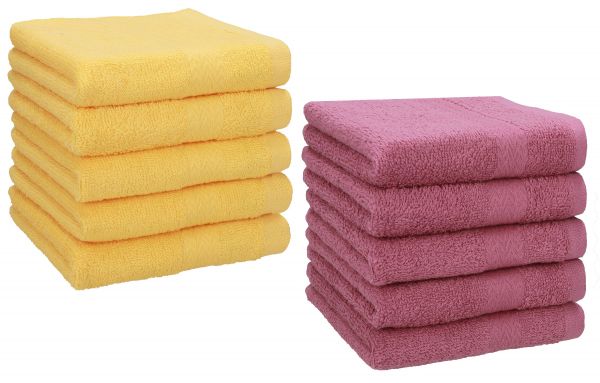 Betz 10 Lavette salvietta asciugamano per il bidet Premium 100% cotone misure 30x30 cm colore giallo miele e frutti di bosco