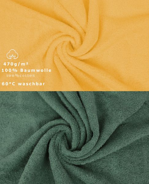 Betz 10 Lavette salvietta asciugamano per il bidet Premium 100% cotone misure 30x30 cm colore giallo miele e verde abete