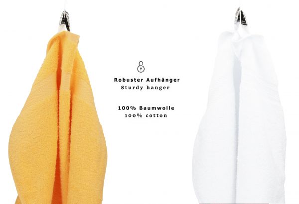 Betz 10 Lavette salvietta asciugamano per il bidet Premium 100% cotone misure 30x30 cm colore giallo miele e bianco