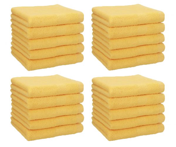 Betz Paquete de 20 toallas faciales PREMIUM 100% algodón 30x30 cm color amarillo miel
