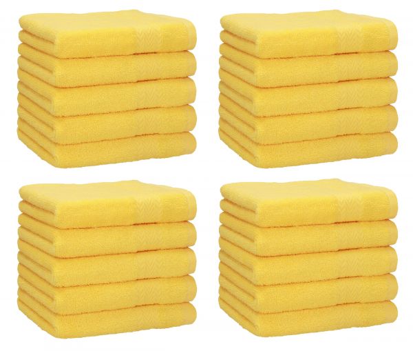 Betz Paquete de 20 toallas faciales PREMIUM 100% algodón 30x30 cm color amarillo