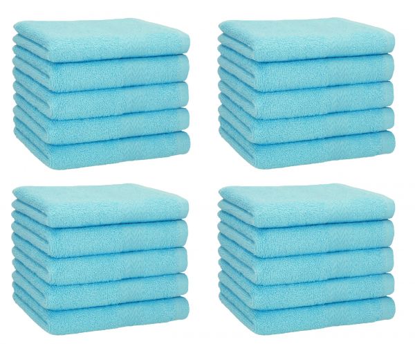 Betz 20 Piece Face Cloths PREMIUM 100% Cotton 30x30 cm colour turquoise