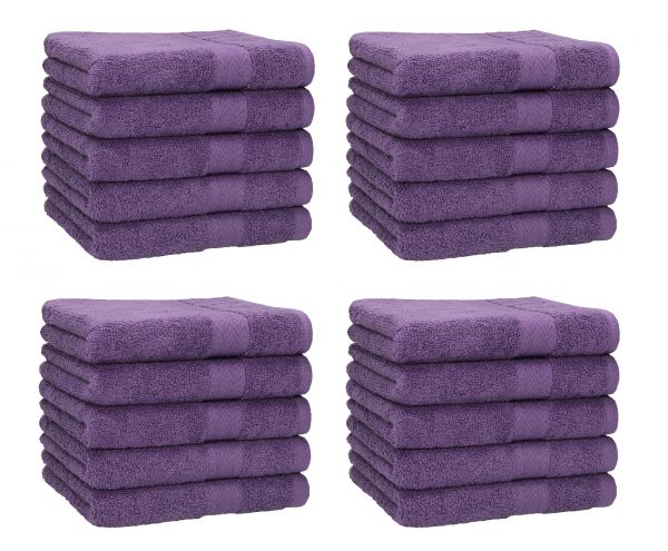 Betz PREMIUM Seifetücher-Set - 20 teiliges Seiftücher-Set -  Handtücher-Set - Händehandtücher - 30 x 30cm  Farbe lila