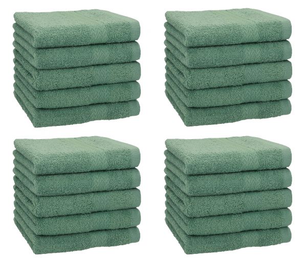 Betz Paquete de 20 toallas faciales PREMIUM 100% algodón 30x30 cm color verde abeto