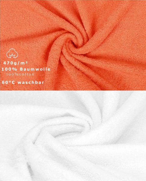 Betz 10 Lavette salvietta asciugamano per il bidet Premium 100% cotone misure 30x30 cm colore arancio sanguinello e bianco
