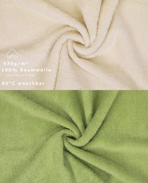 Betz 10 Lavette salvietta asciugamano per il bidet Premium 100 % cotone misure 30 x 30 cm colore sabbia e verde avocado