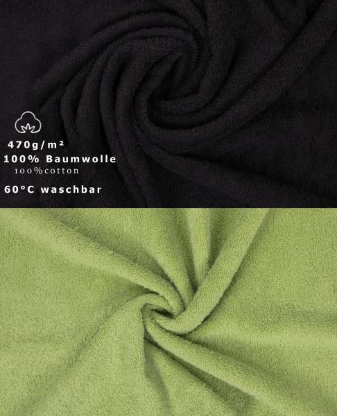 Betz Paquete de 10 toallas faciales PREMIUM 100% algodón 30x30 cm color grafito y verde aquacate