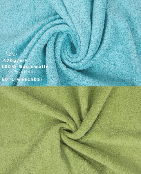 Betz 10 Stück Seiftücher PREMIUM 100% Baumwolle Größe 30x30 cm Farbe ocean - avocadogrün