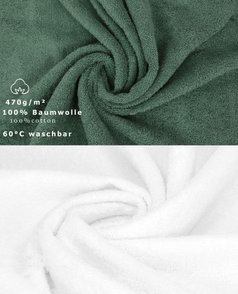 Betz 10 Lavette salvietta asciugamano per il bidet Premium 100 % cotone misure 30 x 30 cm colore verde abete e bianco