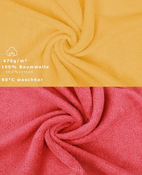 Betz 10 Piece Towel Set PREMIUM 100% Cotton 10 Guest Towels 30x50 cm colour honey and raspberry