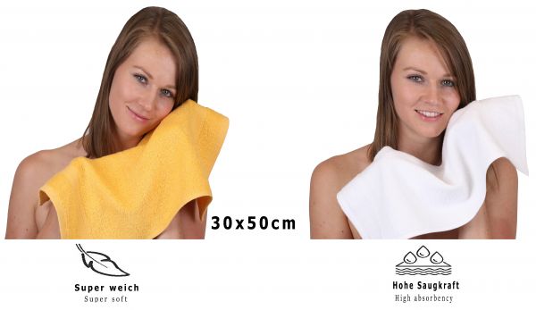 Betz 10 Piece Towel Set PREMIUM 100% Cotton 10 Guest Towels 30x50 cm colour honey and white