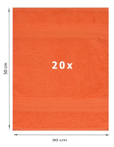 Betz 20 toallas de tocador PREMIUM 100% algodón 30x50 cm color naranja sanguineo