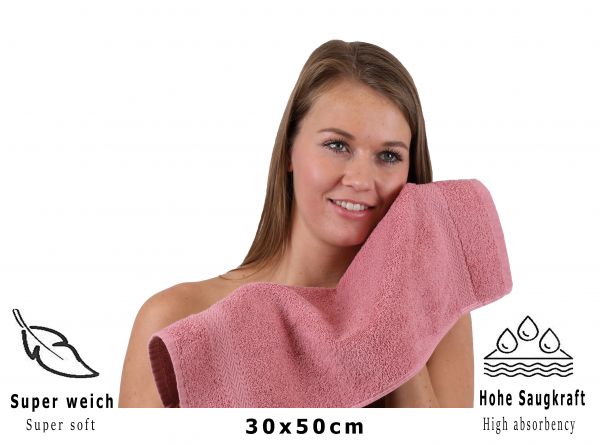 Betz 20 Piece Guest Towels PREMIUM 100% Cotton 30x50 cm colour old rose