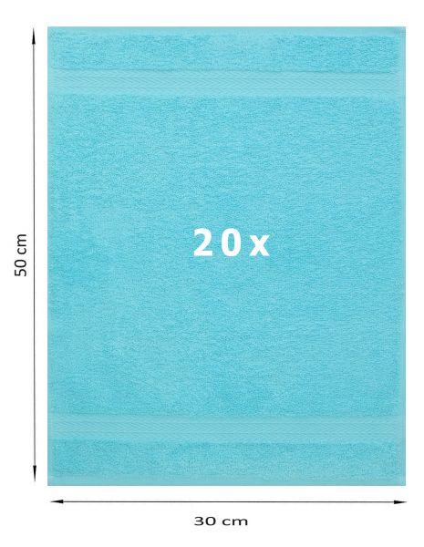 Betz 20 Piece Guest Towels PREMIUM 100% Cotton 30x50 cm colour turquoise