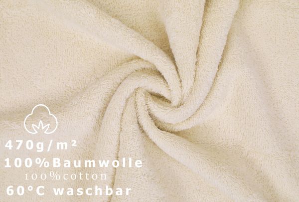 Betz 20 toallas de tocador PREMIUM 100% algodón 30x50 cm color beige arena