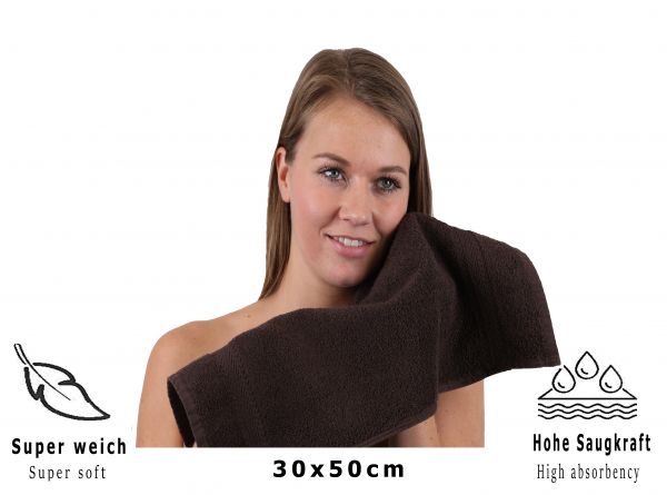 Betz 20 Piece Guest Towels PREMIUM 100% Cotton 30x50 cm colour dark brown