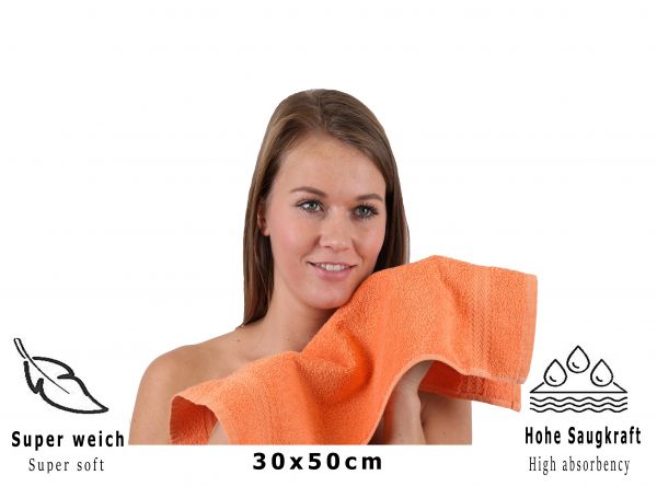 Betz 20 Piece Guest Towels PREMIUM 100% Cotton 30x50 cm colour orange