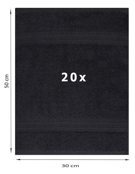 Betz 20 Piece Guest Towels PREMIUM 100% Cotton 30x50 cm colour graphite