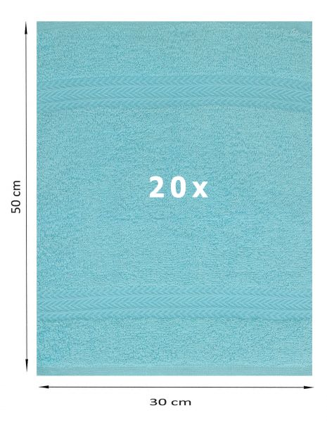 Betz 20 toallas de tocador PREMIUM 100% algodón 30x50 cm color azul océano