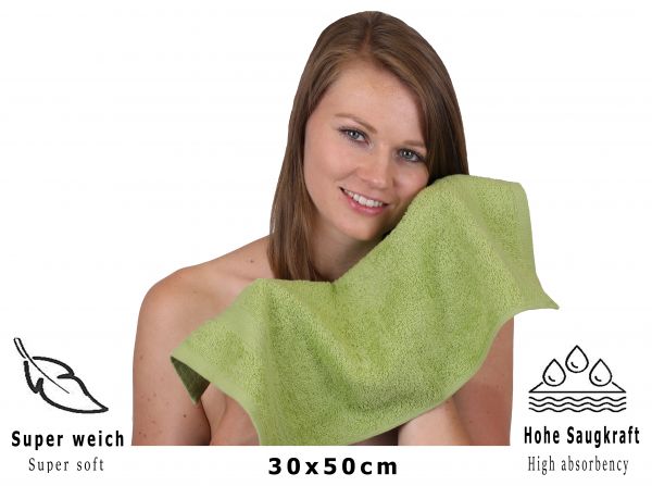 Betz 20 Piece Guest Towels PREMIUM 100% Cotton 30x50 cm colour avocado green